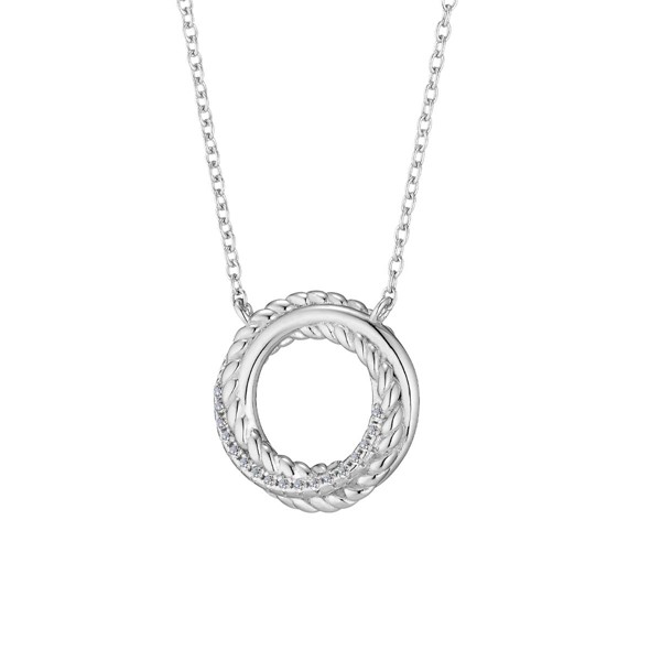 情定日冕 純銀 女款情侶項鍊/對鍊