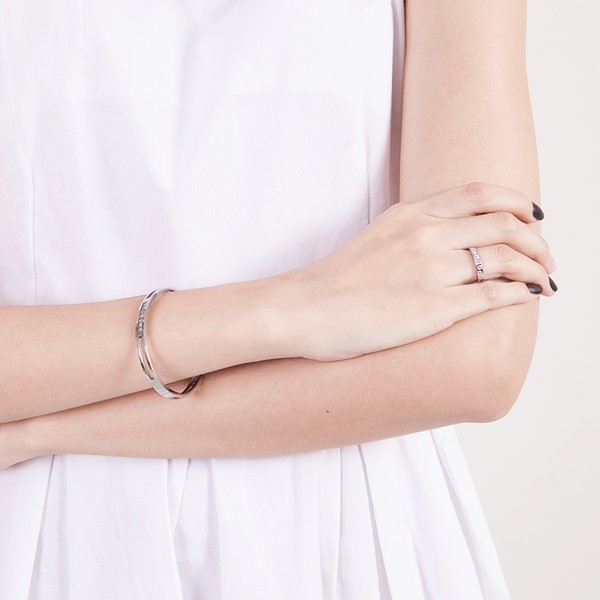 銀色幻想氣質鑲鑽 西德鋼 女款手環/手鍊飾品