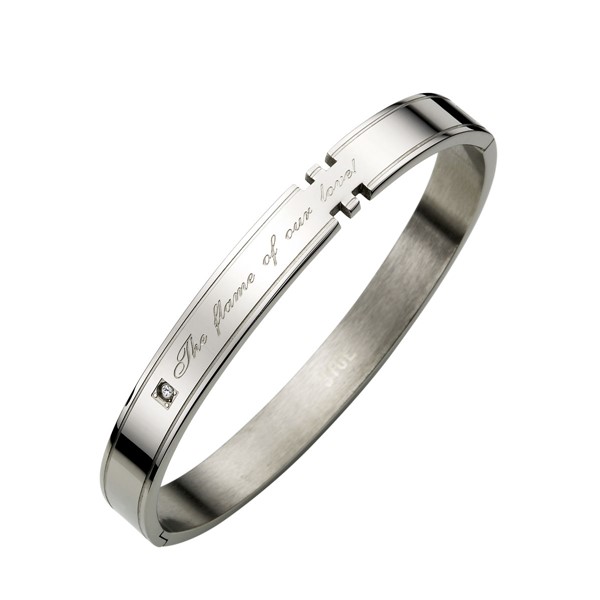 經典時尚方型造型 西德鋼 男款情侶紀念手環/鍊