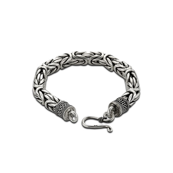 個性繩結造型硫化 純銀 男款手環/手鍊飾品