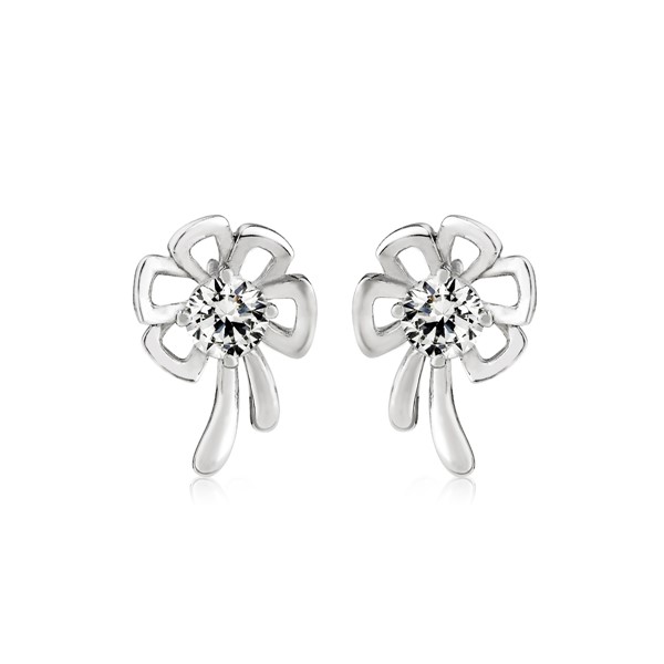 優雅宣言花卉設計 純銀 女款耳環飾品