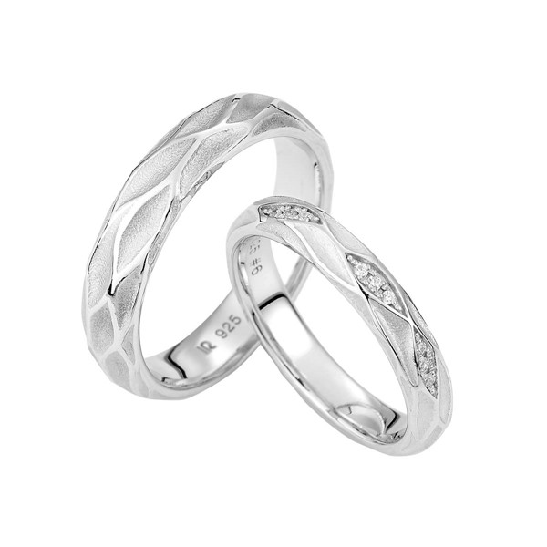 戀戀漣漪 鉑金(白金) 鑽石結婚對戒