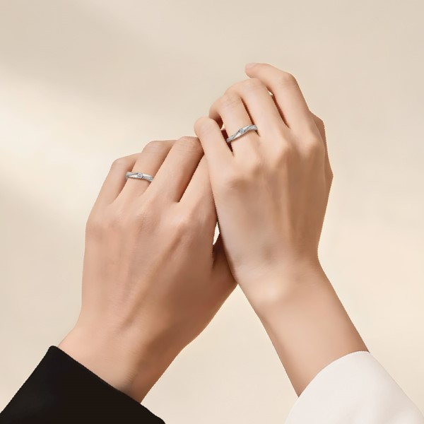 守護誓言 鉑金(白金)鑽石結婚對戒