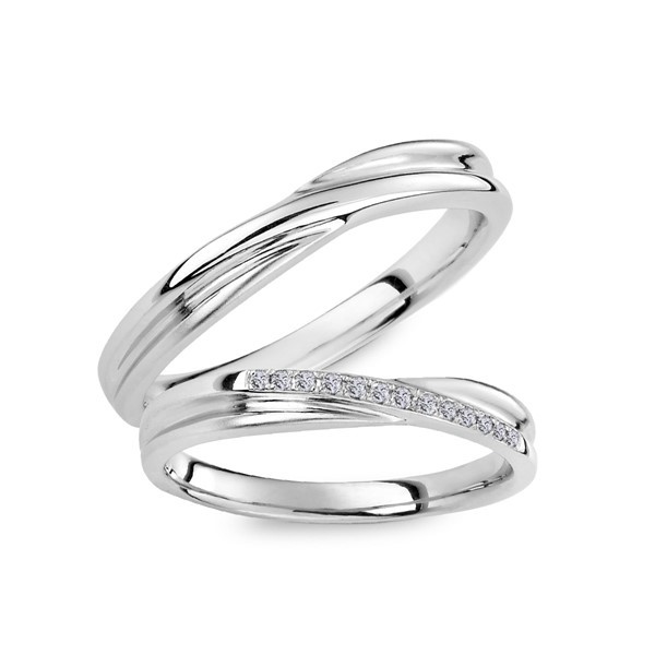 幸福交織 鉑金(白金)鑽石結婚對戒