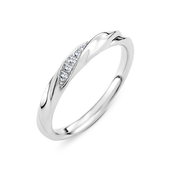 扭轉愛情 鉑金(白金)鑽石結婚對戒