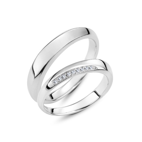 點滴回憶 鉑金(白金)鑽石結婚對戒