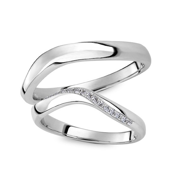 永恆的軌跡 鉑金(白金)鑽石結婚對戒