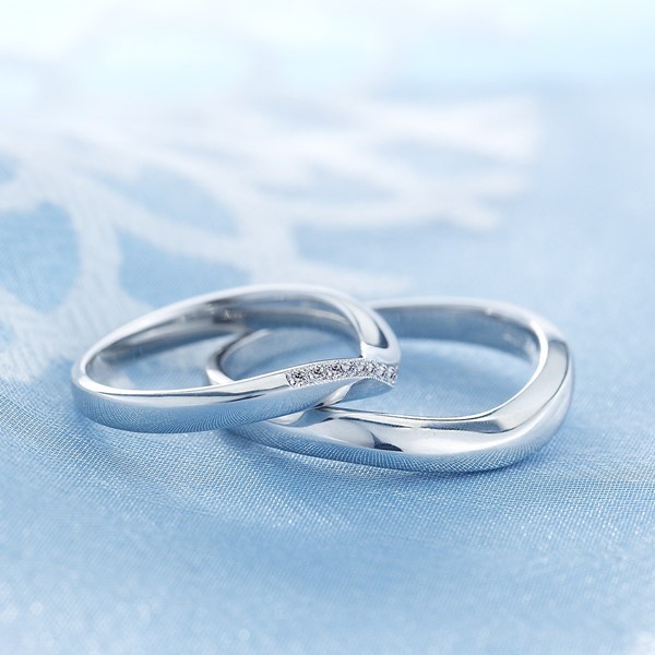 永恆的軌跡 鉑金(白金)鑽石結婚對戒