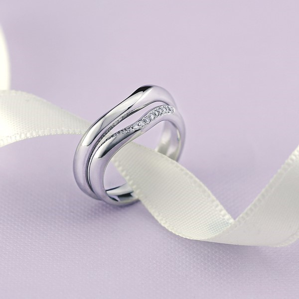 永恆的軌跡 鉑金(白金)鑽石結婚對戒