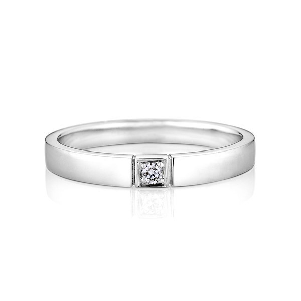 璀璨之星(蝴蝶結款) 雙色鉑金(白金)鑽石結婚對戒