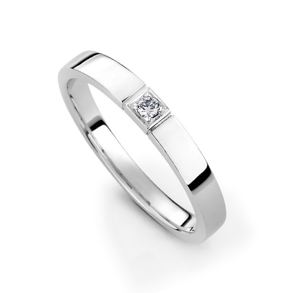 璀璨之星(蝴蝶結款) 雙色鉑金(白金)鑽石結婚對戒