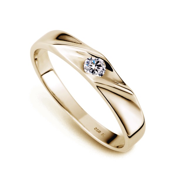 流星流線感 黃金(14K金)鑽石結婚對戒