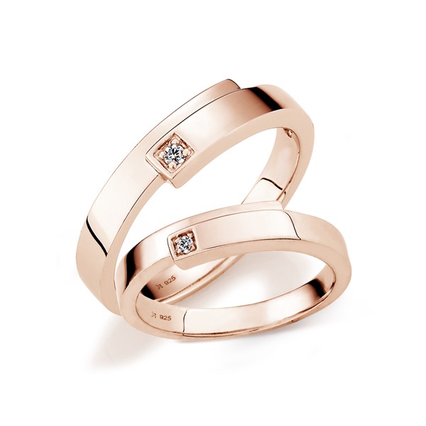 真實擁抱 黃金(14K金)鑽石結婚對戒