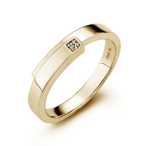 真實擁抱 黃金(14K金)鑽石結婚對戒