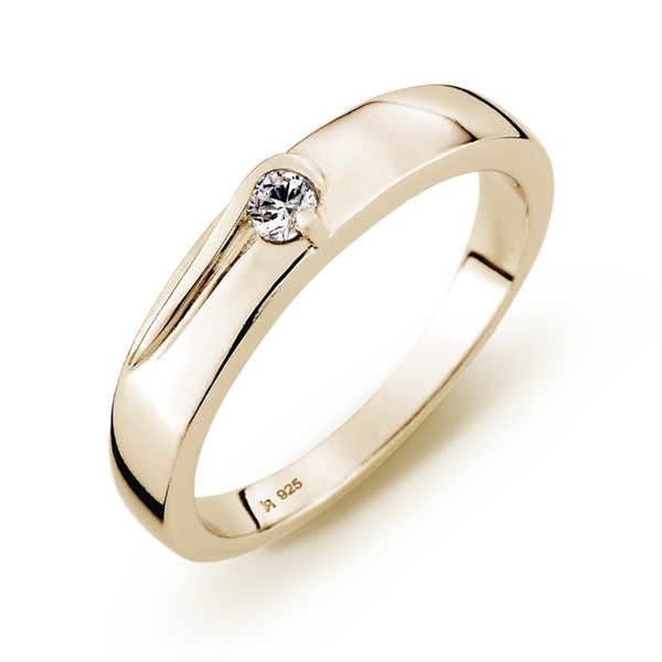 堅強翅膀單鑽 黃金(14K金)鑽石結婚對戒