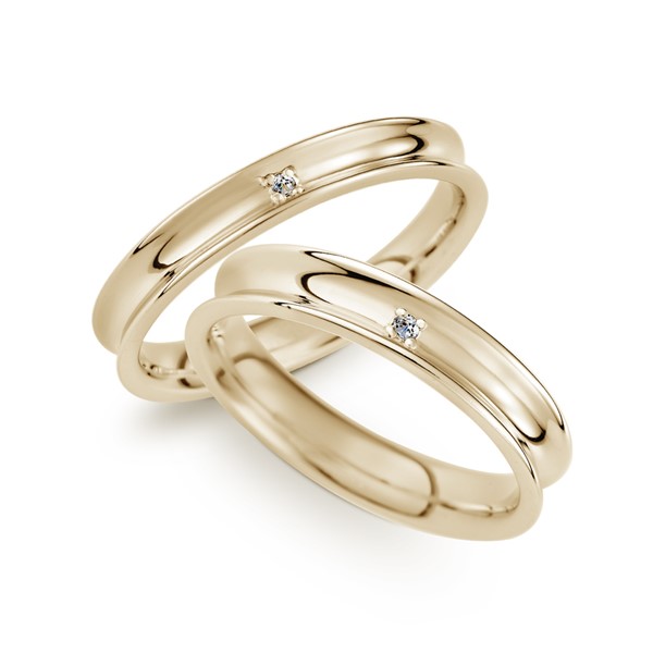 浪漫一生 黃金(14K金)鑽石結婚對戒