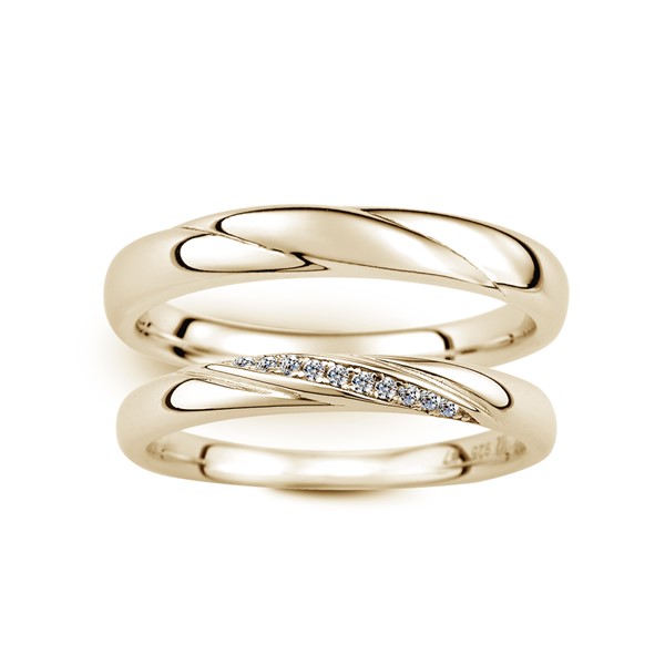 纏綿的愛 黃金(14K金)鑽石結婚對戒