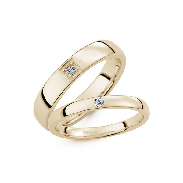 幸福見證 黃金(14K金)鑽石結婚對戒
