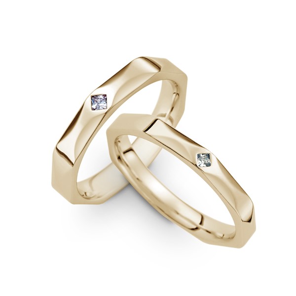 愛的練習題 黃金(14K金)鑽石結婚對戒