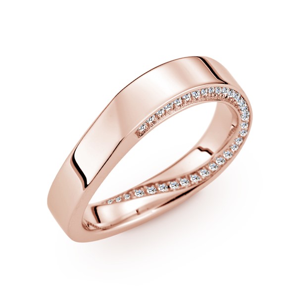 含蓄愛不止息 黃金(14K金)鑽石結婚對戒