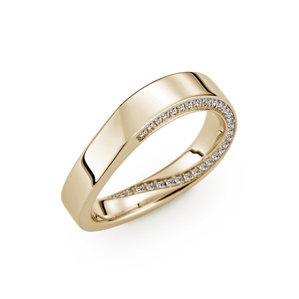 含蓄愛不止息 黃金(14K金)鑽石結婚對戒