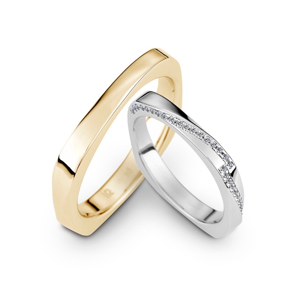以你為名 黃金(14K金)鑽石結婚對戒