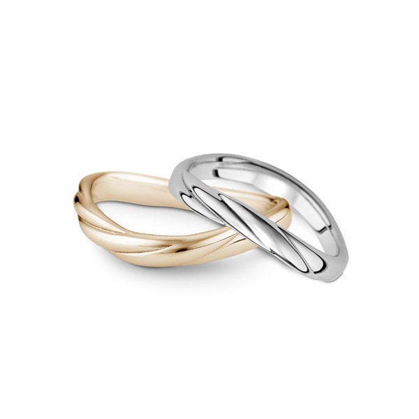 愛在指間 黃金(14K金)鑽石結婚套戒(三件組)