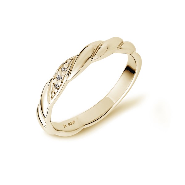 愛交織捲花設計感 玫瑰金(18K金)鑽石結婚對戒