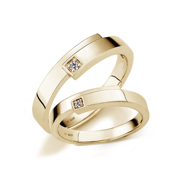 真實擁抱 玫瑰金(18K金)鑽石結婚對戒