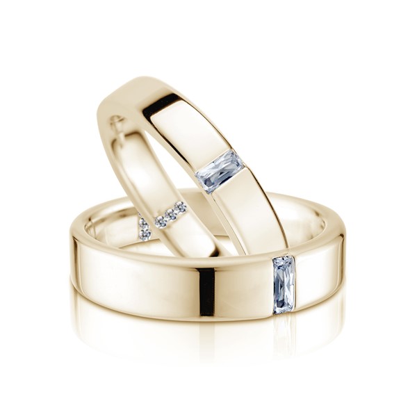 幸福一生一世 玫瑰金(18K金)鑽石結婚對戒