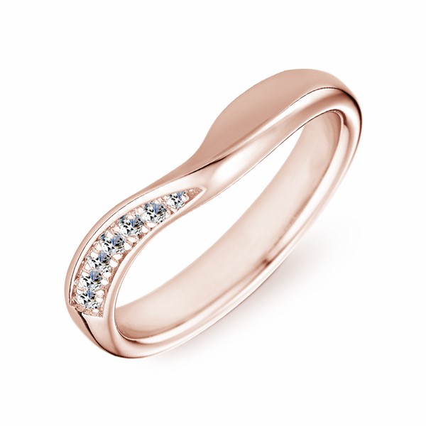 愛的禮物 玫瑰金(18K金)鑽石結婚對戒
