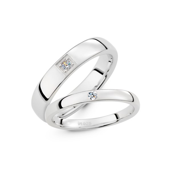幸福見證 玫瑰金(18K金)鑽石結婚對戒