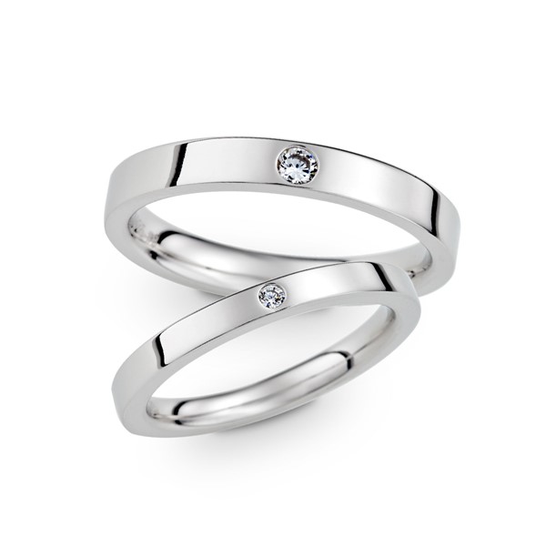雋永經典鑲鑽刻字推薦款 玫瑰金(18K金)鑽石結婚對戒