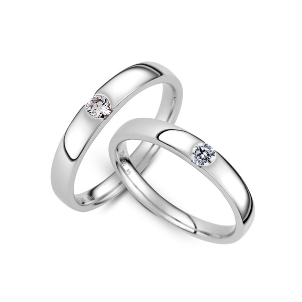 永恆凝望 玫瑰金(18K金)鑽石結婚對戒