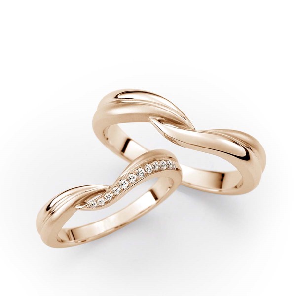 星系引力-波引 玫瑰金(18K金) 結婚對戒