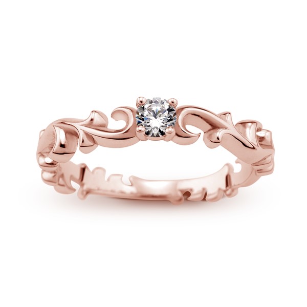 舞動愛情 玫瑰金(18K金)女款結婚對戒