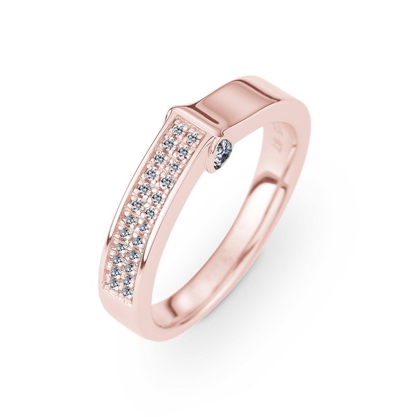 美好點滴 玫瑰金(18K金)女款結婚對戒