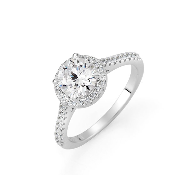 極光環繞 玫瑰金(18K金)1克拉 求婚訂婚鑽戒