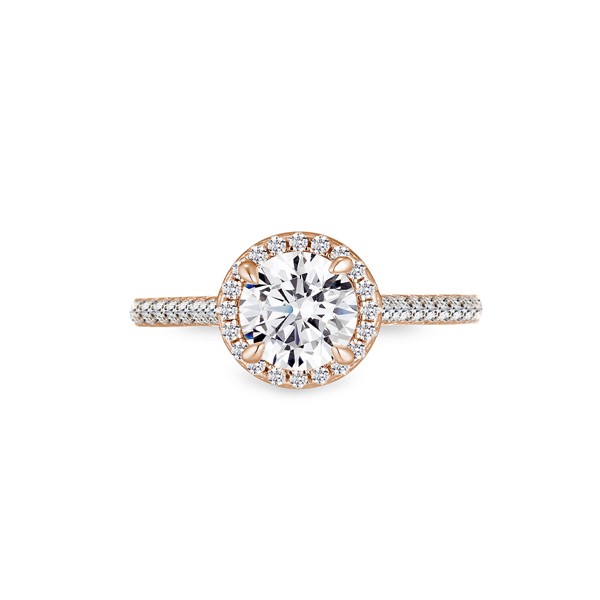 極光環繞 玫瑰金(18K金)1克拉 求婚訂婚鑽戒