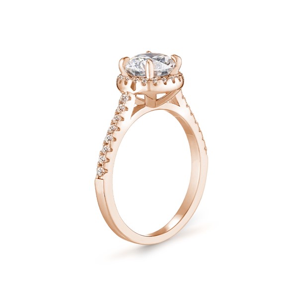 極光環繞 玫瑰金(18K金)1克拉 求婚訂婚鑽戒