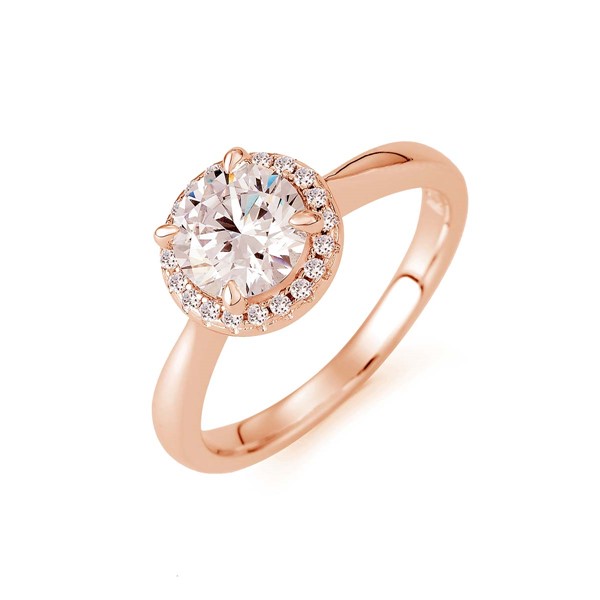 極光之心 玫瑰金(18K金)1克拉 求婚訂婚鑽戒