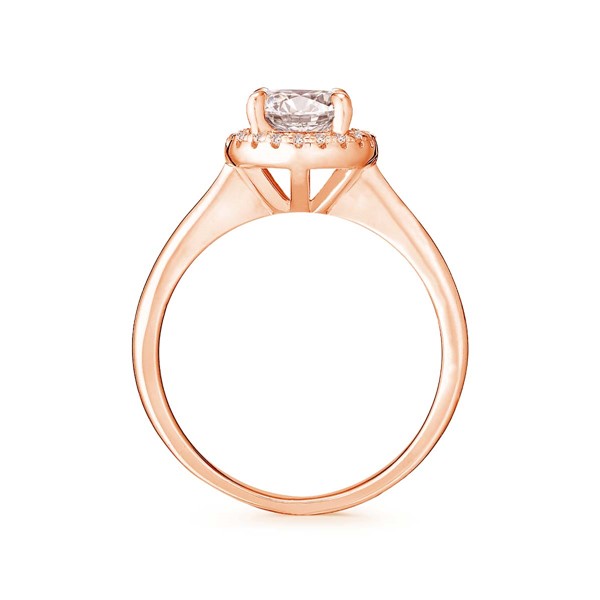 極光之心 玫瑰金(18K金)1克拉 求婚訂婚鑽戒