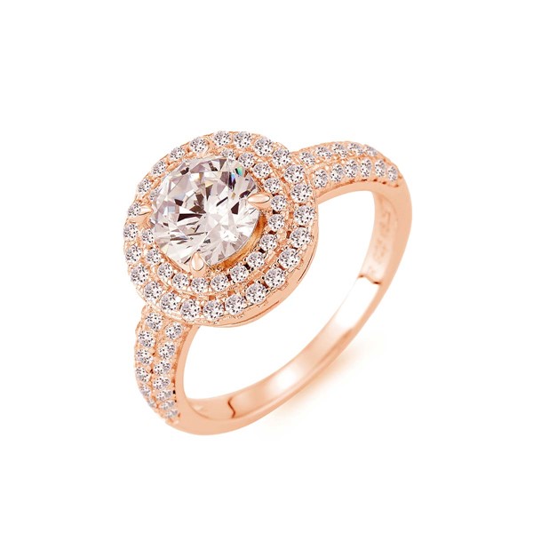 永恆星系 玫瑰金(18K金)1克拉 求婚訂婚鑽戒