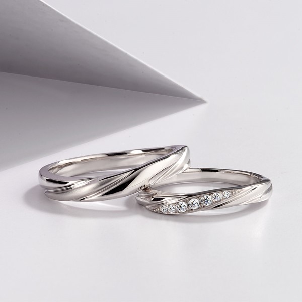 星系引力-流光 925純銀/真鑽 結婚對戒