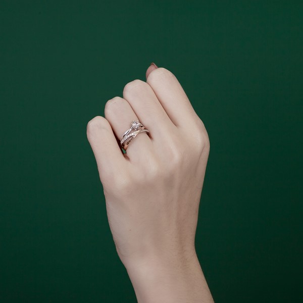 永恆的愛 純銀 求婚訂婚套戒/4.4mm鋯石