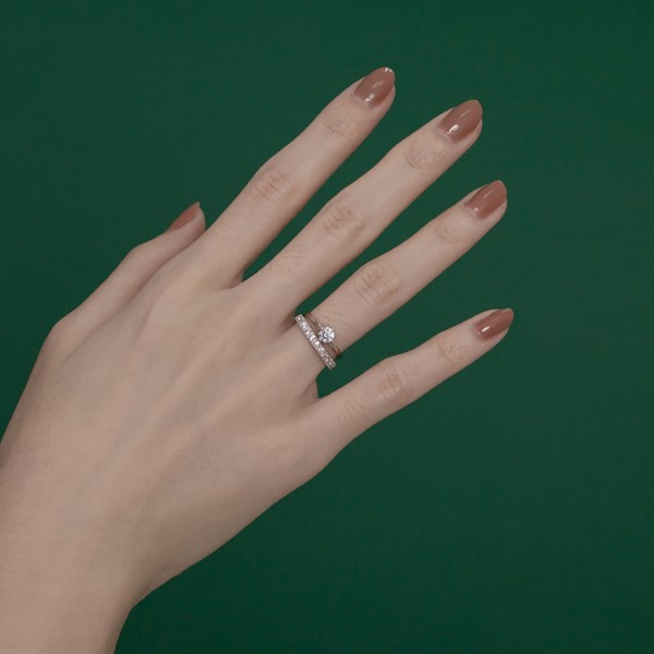 氣質典雅 純銀 求婚訂婚套戒/2.3mm鋯石