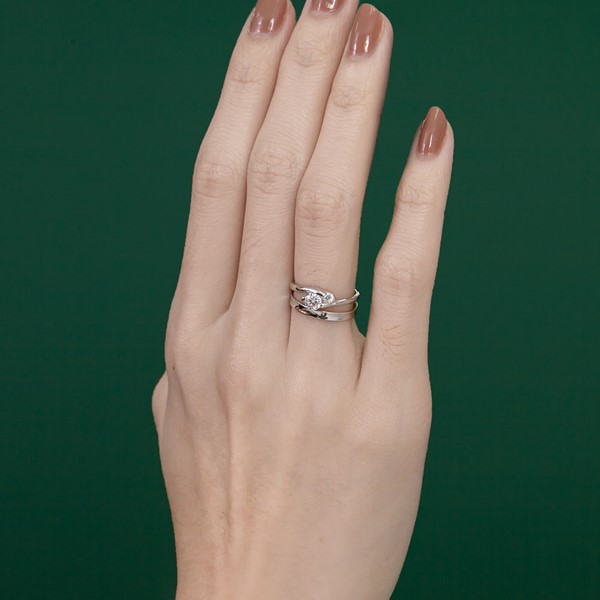 極簡氣質 純銀 求婚訂婚套戒/3.4mm鋯石
