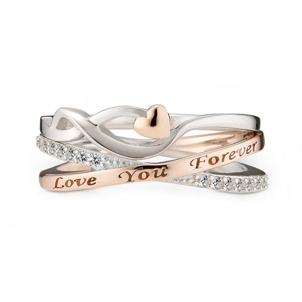 愛心無限的愛組合戒 純銀 女款戒指飾品