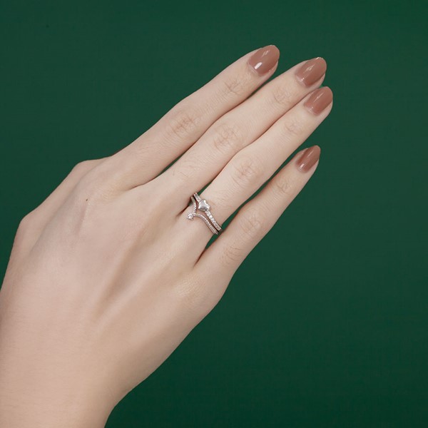 燦爛的愛組合戒 純銀 女款戒指飾品