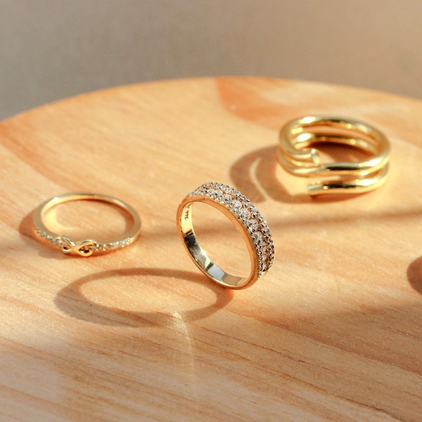 閃耀寬版永恆 925純銀 女款戒指飾品